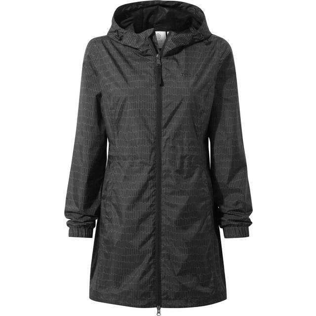 Kilnsey Womens Waterproof Jacket - Washed Black Dash Print - 14