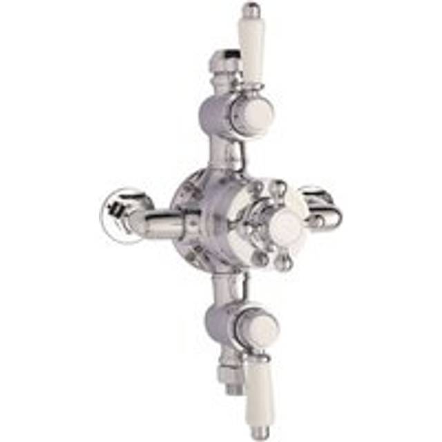 Traditional Exposed Triple Thermostatic Shower Valve (2 Outlets) - Chrome - Balterley