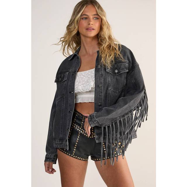 Nastygal black denim jacket womens daywear jackets & coats