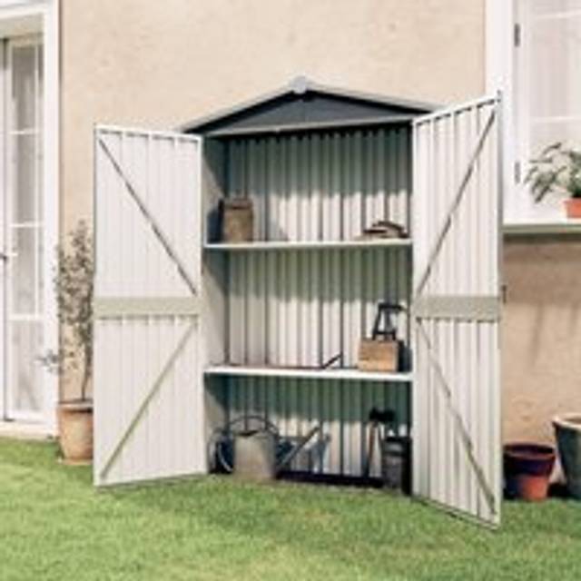 Garden Shed Grey 116x45x175 cm Galvanised Steel - One Size