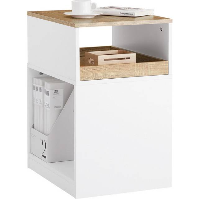 Sobuy - File Cabinet Printer Stand Storage Cabinet on Wheels Side Table,ASK08-WN