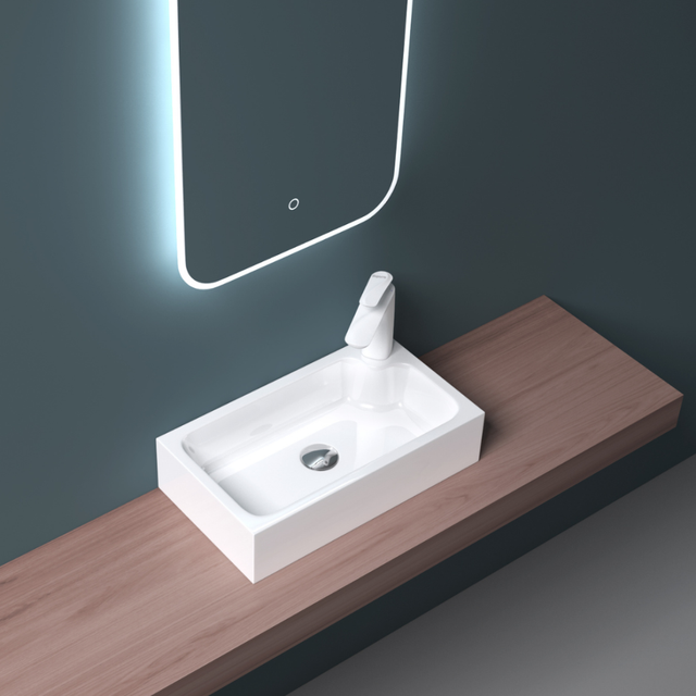 Durovin Compact Stone Resin Bathroom Countertop Basin- 460mm wide