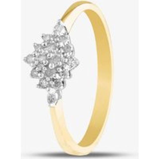 9ct Yellow Gold Diamond Cluster Ring PR05085Y-R