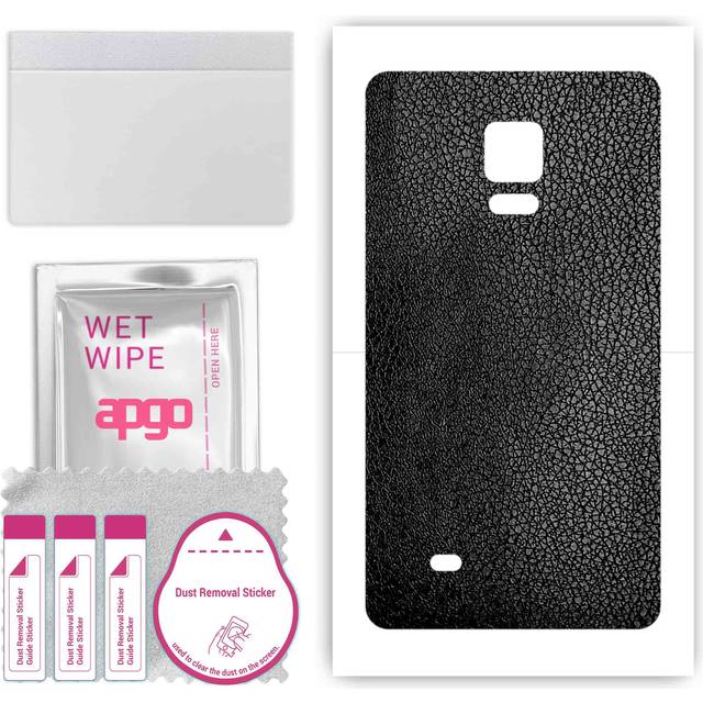 apgo Protective Skin Sticker for the back compatible with Samsung Galaxy Note 3 Neo SM-N7505, Wrap Film, Foil, Vinyl - Pattern Black Leather