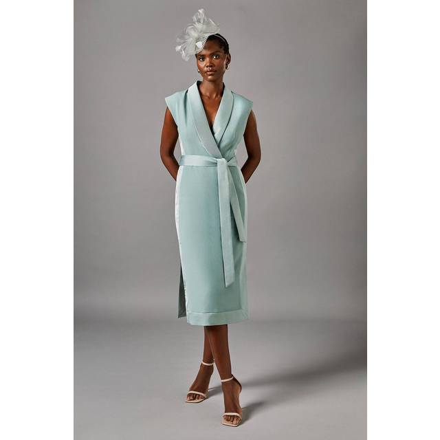 Tux Satin Dress - Sage - 16