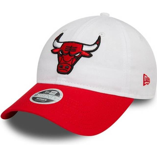 New Era - NBA Vit unconstructed Keps - Chicago Bulls Womens NBA 9TWENTY White/Red Dad Cap @ Hatstore