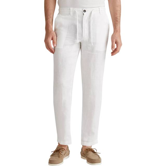 Benetton Drawstring Linen Joggers, Off White