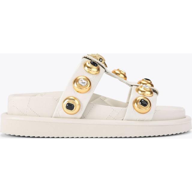 Orson Studded Flat Sandals - WHITE - Taking inspiration from its vibrant London surroundings, Kurt Geiger London delivers a collection of lively trainers, heels and more with playful and lively style intentions.