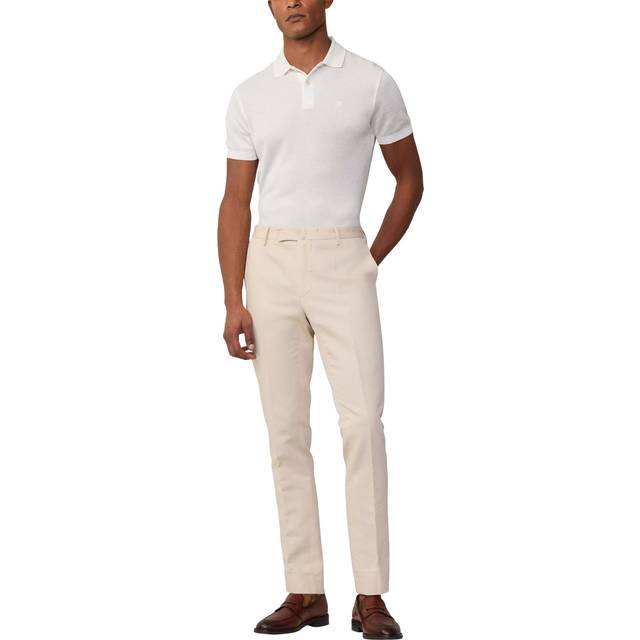 Hackett London Kensington Slim Fit Cotton Linen Blend Trousers