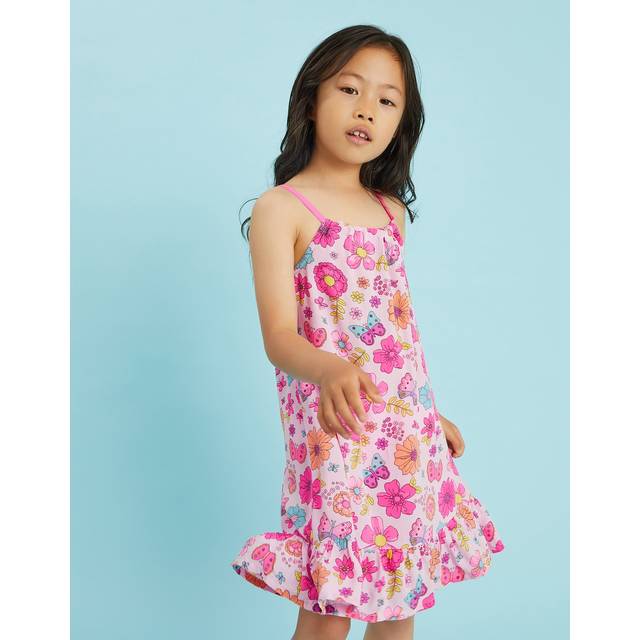 Angels by Accessorize Kids' Retro Floral Swing Dress, Pastel Mutli