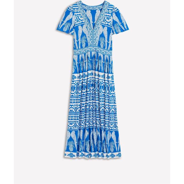 Boden Ellie Flutter Sleeves Maxi Jersey Tea Dress