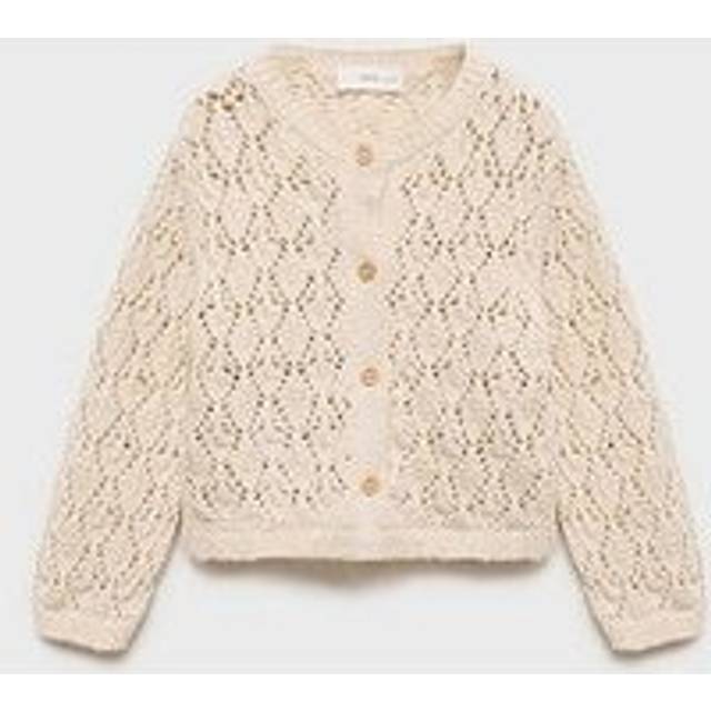 Mango Baby Girls Crochet Knitted Cardigan - Beige, Beige, Size 6-9 Months - 6-9 MONTHS