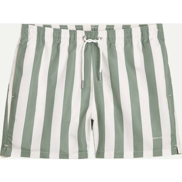 Block Stripe Swim Shorts, L, KALAMATA GREEN