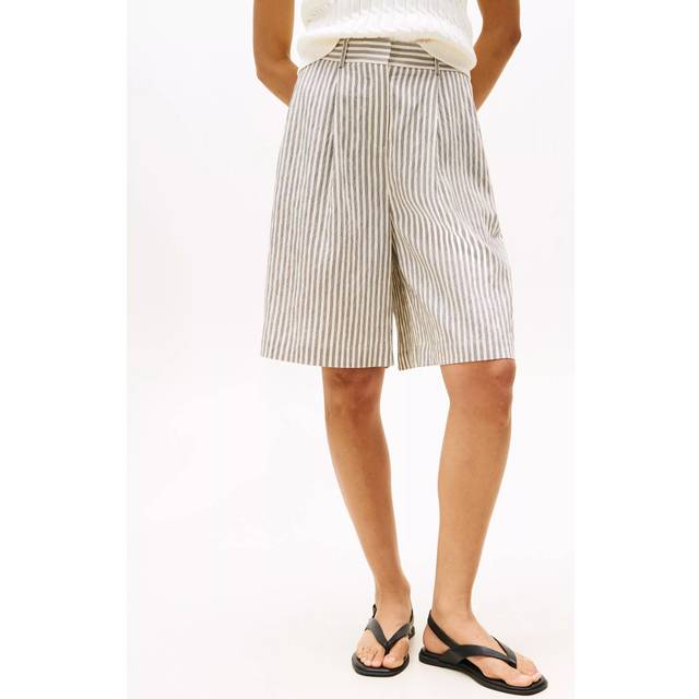 Tommy Hilfiger Crinkle Wide Leg Bermuda Shorts, Natural/Multi