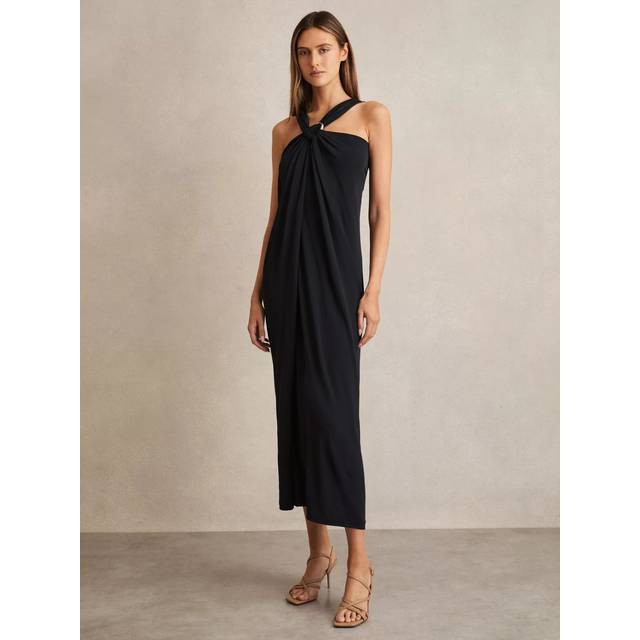 Reiss Eliza Trim Detail Jersey Midi Dress, Navy