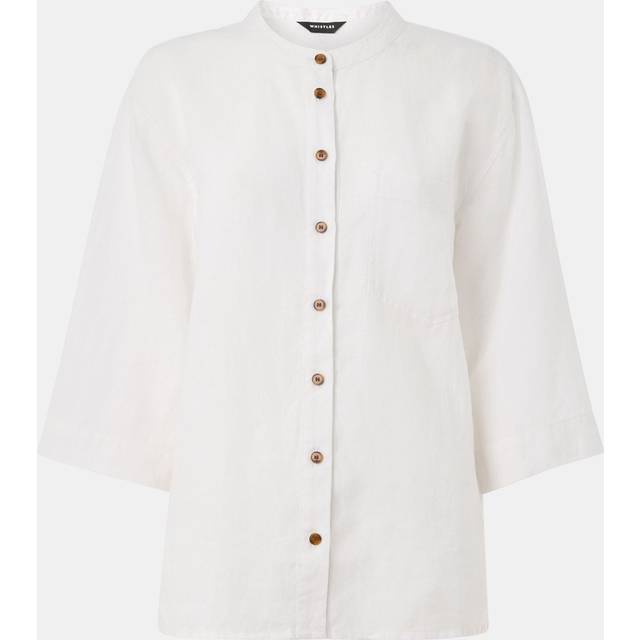 Whistles Pure Linen Grandad Collar Shirt