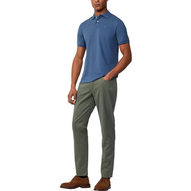 Hackett London Cotton Slim Fit Short Sleeve Polo Shirt, Dark Denim Blue