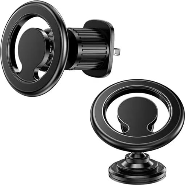 Chronus Magnetic Car Mount 2 in 1 Dashboard And Air Vent Car Phone Holder 360 Rotation Phone Holder For Cars Strong Magnetic Phone Car Mount(Black)