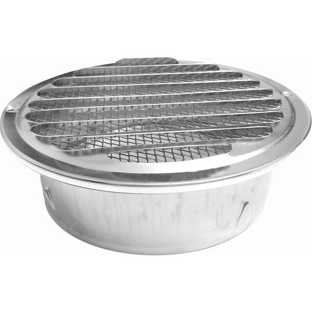 6 Inch Louvered Grille Cover Vent Hood Wall Air Vents with Built-In Fly Screen Mesh - 304 Stainless Steel Ventilation Outlet