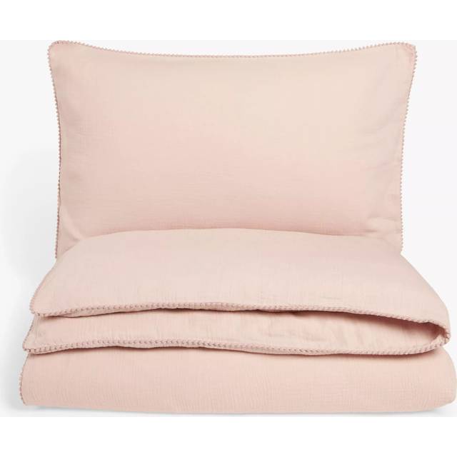John Lewis Kids' Pom Muslin Pure Cotton Duvet Cover and Pillowcase Set