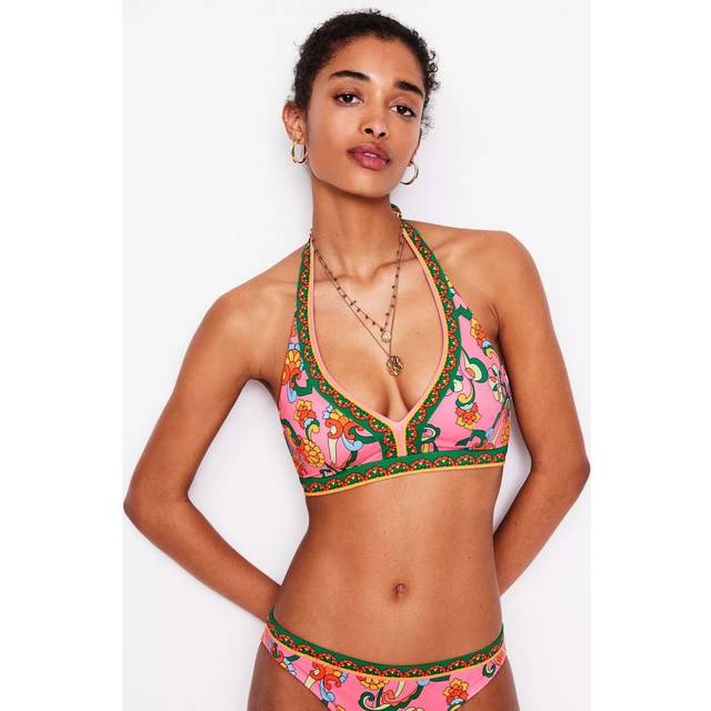 Boden Ios Floral V Panel Tie Up Bikini Top