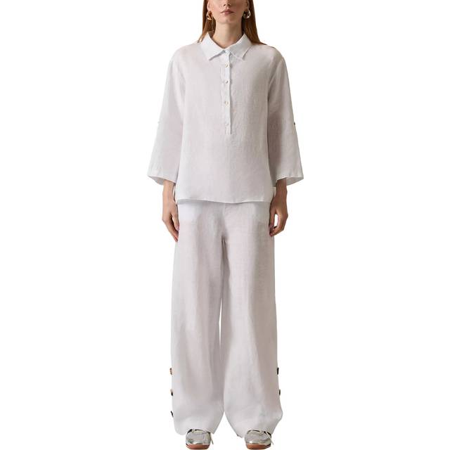 James Lakeland White Linen Blouse - 20