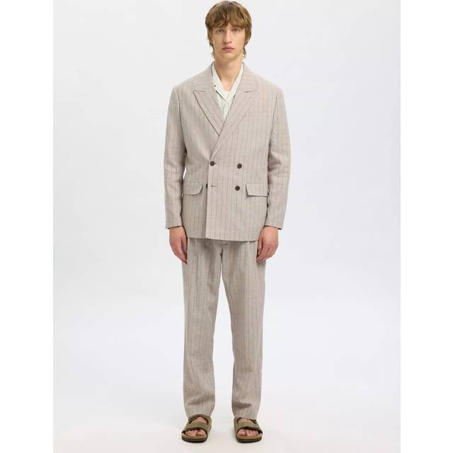 Selected Relaxed Malik Linen Blend Blazer, Oatmeal
