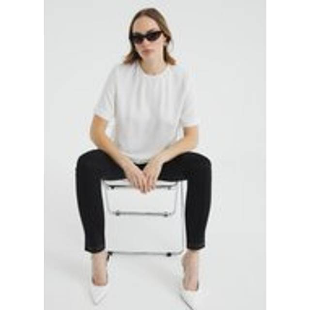 River Island Womens Cream Stitch Detail T-Shirt - 6