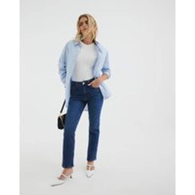 River Island Womens Petite Blue High Rise Ankle Grazer Slim Jeans - 8XS