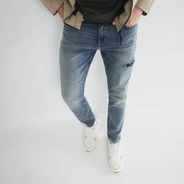 Mens River Island Blue Skinny Ripped Jeans - 38L