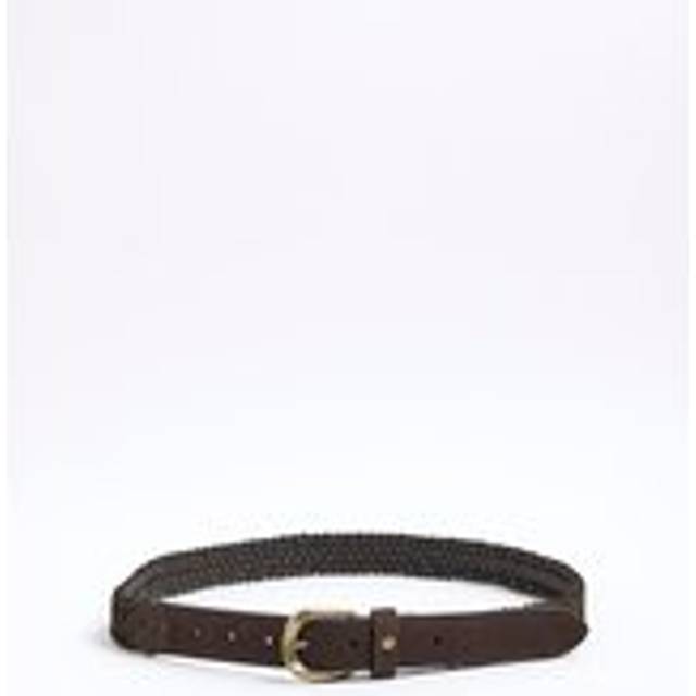 Mens River Island Brown Suede Braided Belt - L