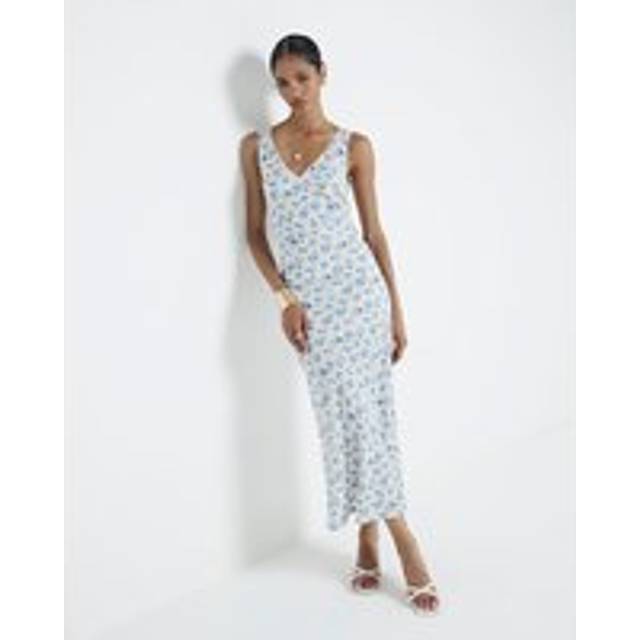 River Island Womens Blue Floral Slip Midi Dress - 10