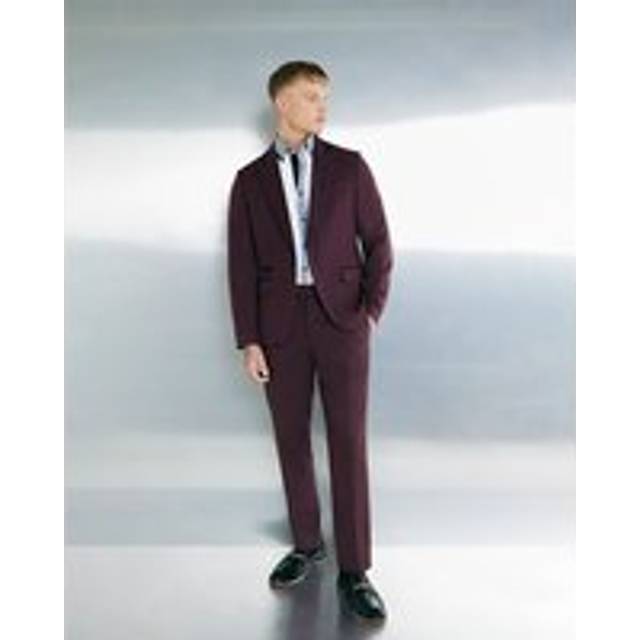 Mens River Island Red Slim Fit Suit Trousers - 32R