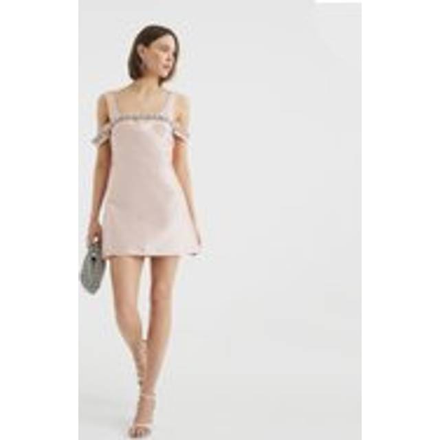 River Island Womens Pink Diamante Bardot Mini Dress - 4