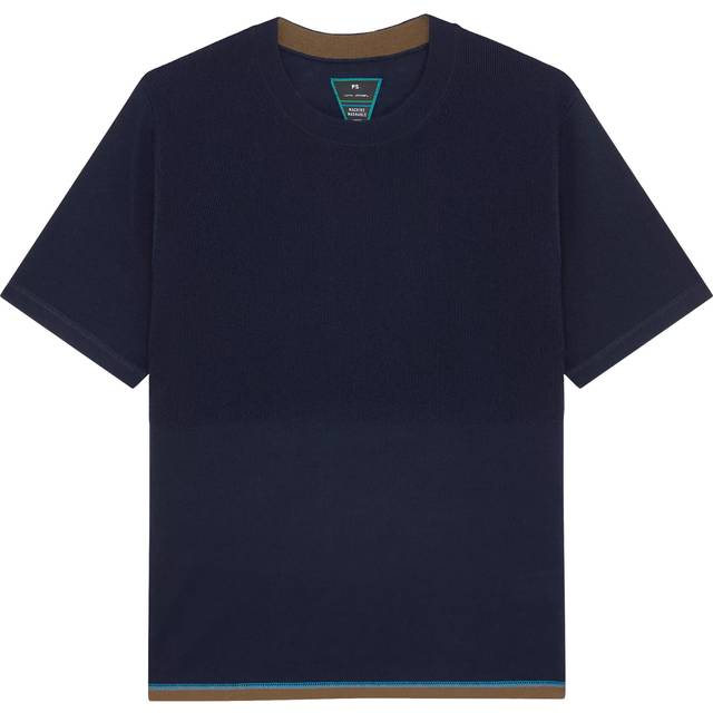 PS Paul Smith Merino Wool Regular Fit Knit T-Shirt, Blue