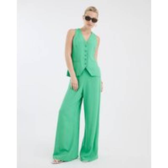 River Island Womens Green Linen Look Waistcoat - 8