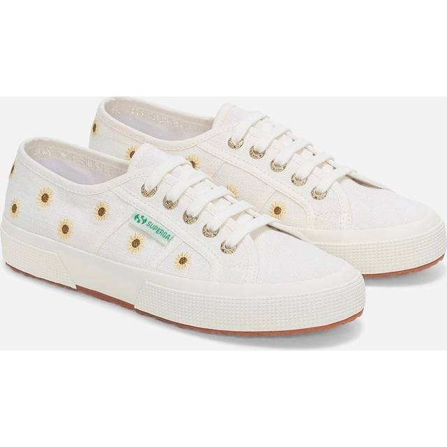 Superga 2750 Cotu Sunflower Print Canvas Trainers, White/Multi