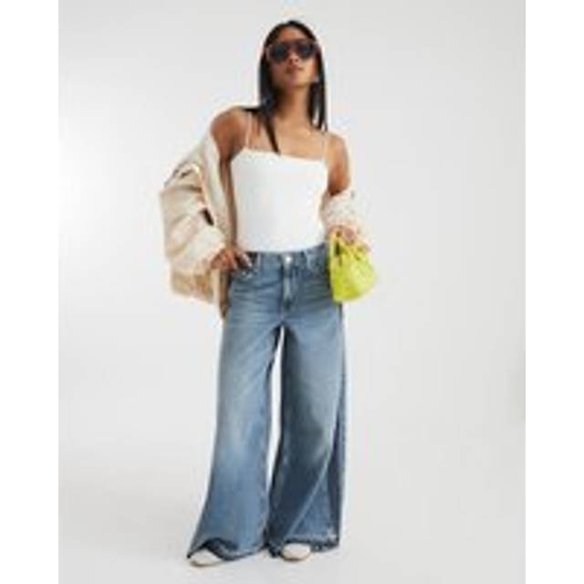 River Island Womens Petite Blue Low Rise Baggy Jeans - 10XS
