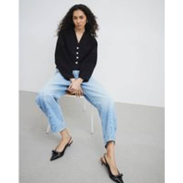 River Island Collarless Button Up Jacket - Black, Black, Size 12, Women
