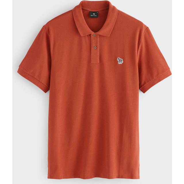Paul Smith Mens Dark Rust Regular Fit Zebra Polo Shirt - Orange - X-Large
