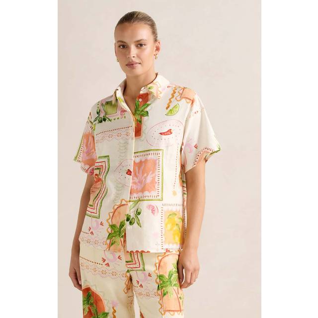 Forever New Ola Linen Blend Oversized Shirt, Cream