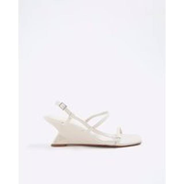 River Island Womens Cream Strappy Wedge Heel Sandals - 7