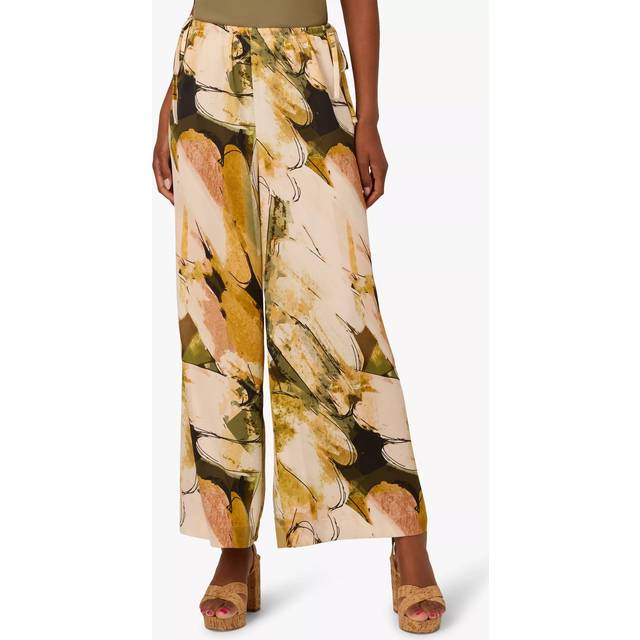 Wide Leg Satin Side Tie Pant In Oil Green Goldsmith - XS