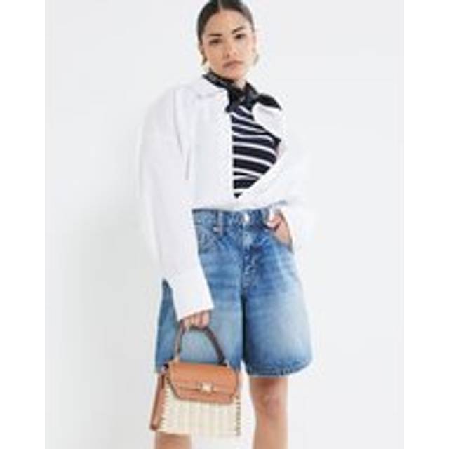 River Island Womens Petite Blue Denim Longline Bermuda Shorts - 6