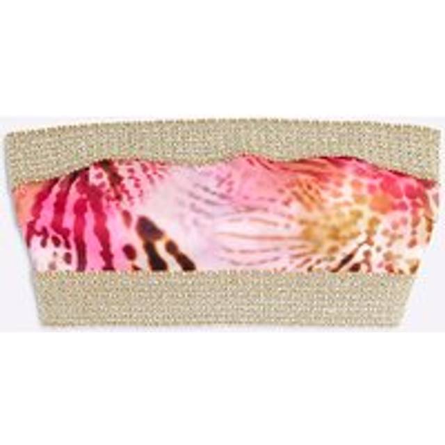 River Island Womens Pink Animal Print Bandeau Bikini Top - 16