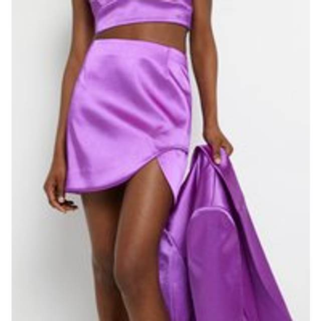 River Island Womens Purple Satin Mini Skirt - 8