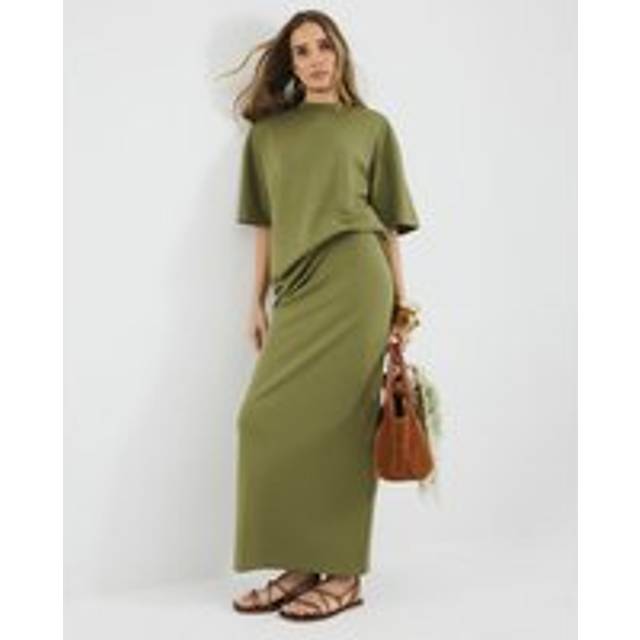 River Island Womens Khaki Premium Maxi Skirt - XL