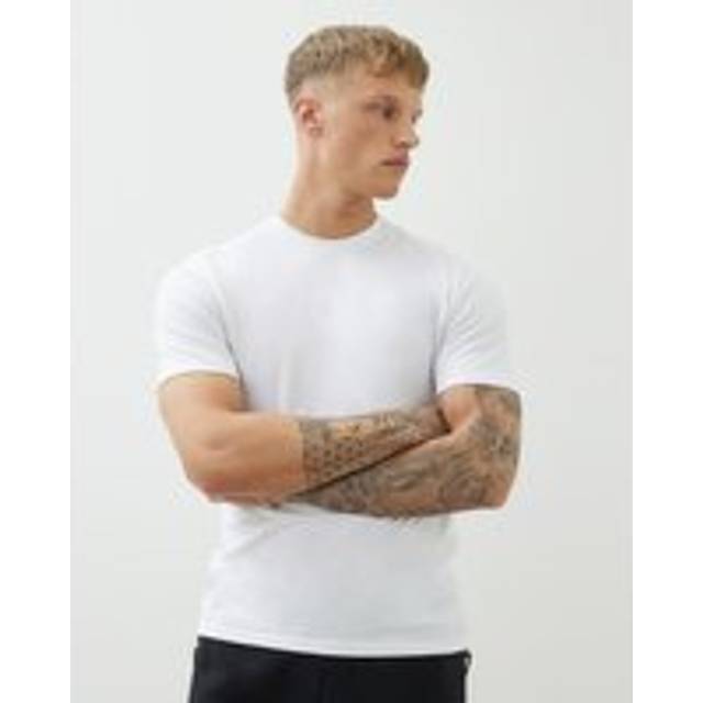 Mens River Island White Short Sleeve Muscle Fit T-Shirt - XS