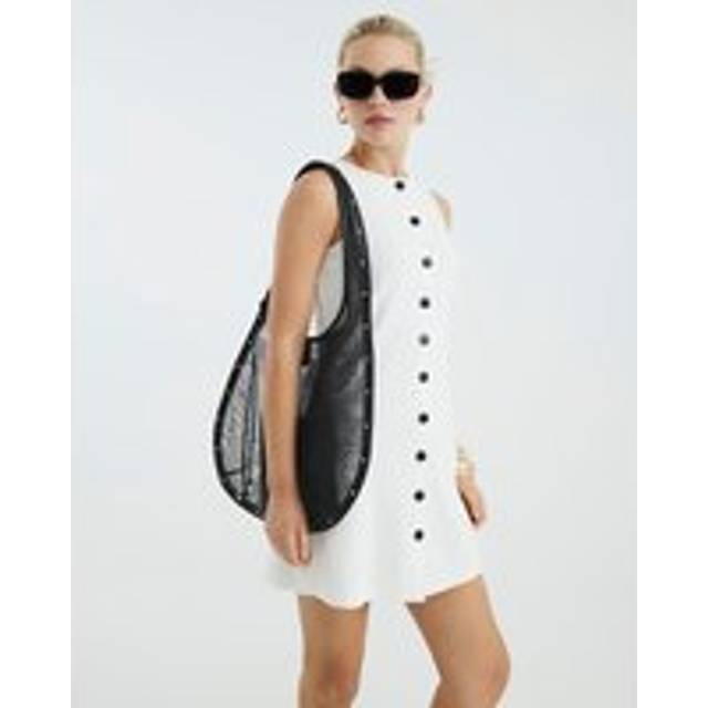 River Island Womens Cream Sleeveless Button Through Shift Dress - 18