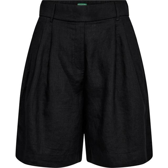 Benetton Tailored Pure Linen Shorts, Black